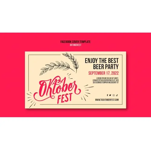 Flat design oktoberfest facebook  template