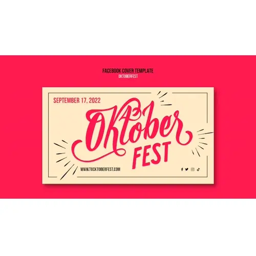 Flat design oktoberfest facebook  template