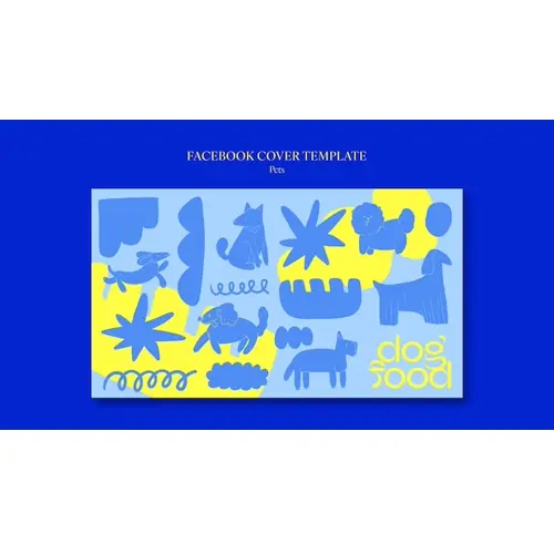 Flat design pet care facebook cover template