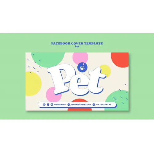 Flat design pet care facebook cover