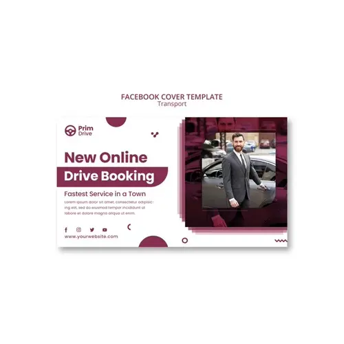Flat design safety transport facebook cover