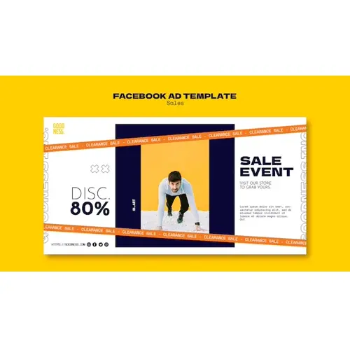 Flat design sales discount facebook template