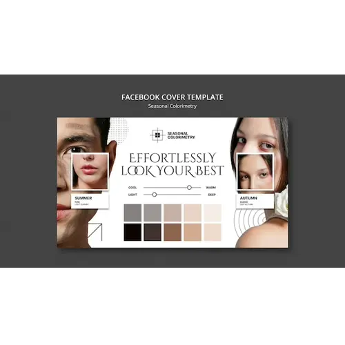 Flat design seasonal colorimetry facebook cover