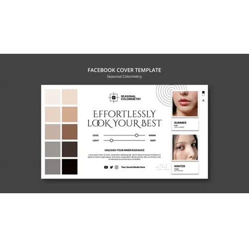 Flat design seasonal colorimetry facebook cover