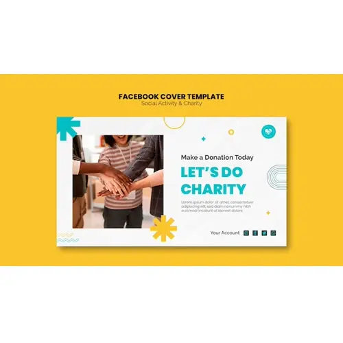 Flat design social activity facebook cover