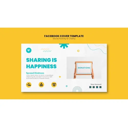 Flat design social activity facebook cover