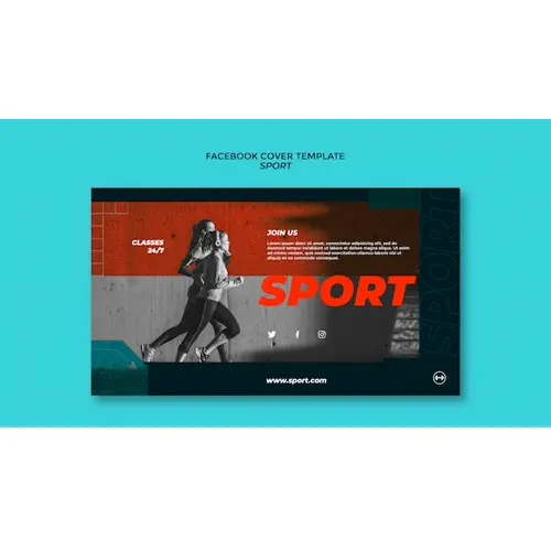Flat design sport concept  facebook cover