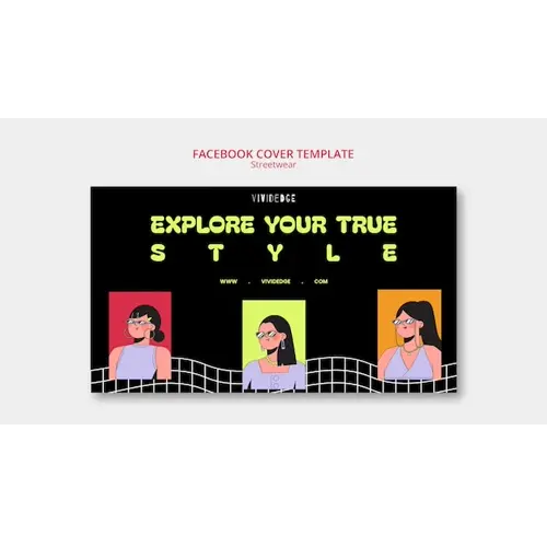 Flat design streetwear collection facebook cover