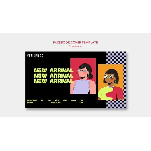 Flat design streetwear collection facebook cover