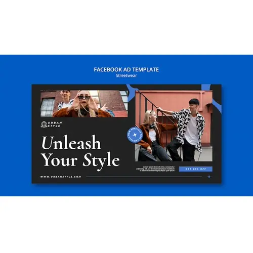 Flat design streetwear facebook template