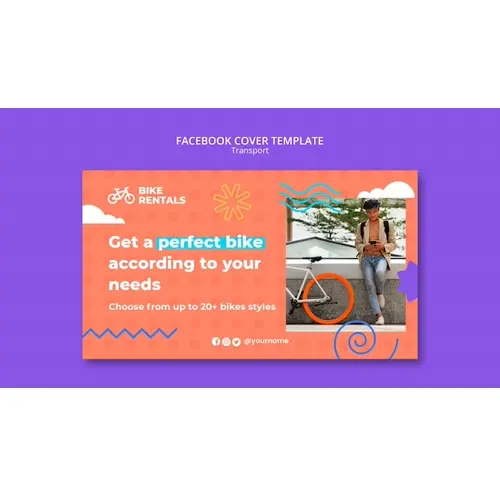 Flat design transport facebook cover template design