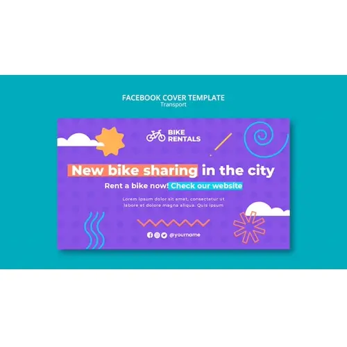 Flat design transport facebook cover template design