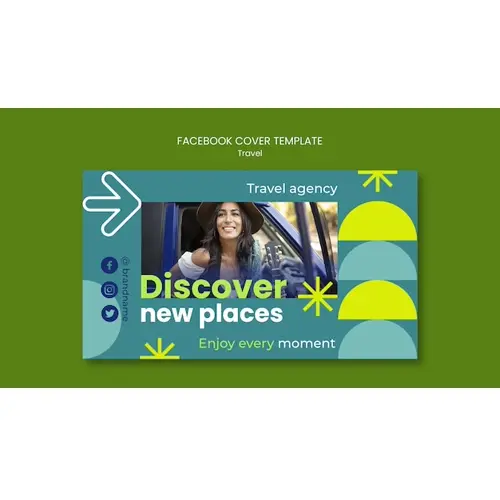 Flat design travel adventure facebook cover