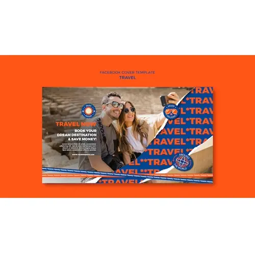 Flat design travel adventure facebook cover