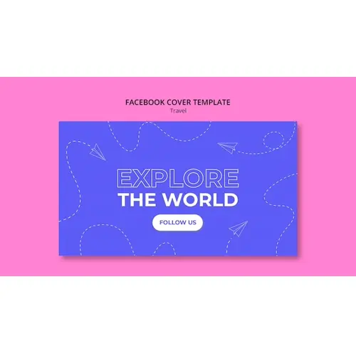 Flat design travel adventure facebook cover