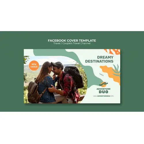 Flat design travel adventure facebook cover