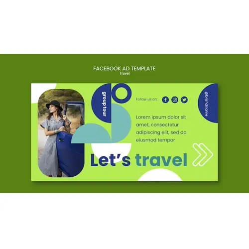 Flat design travel adventure facebook template