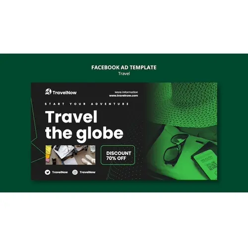 Flat design travel adventure facebook template