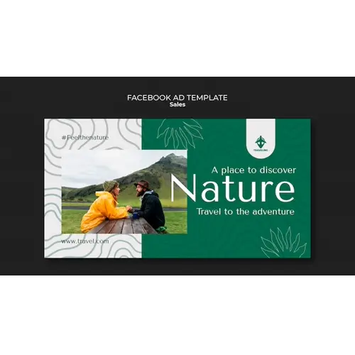 Flat design travel adventure facebook template