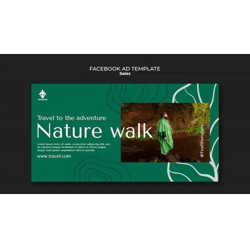 Flat design travel adventure facebook template