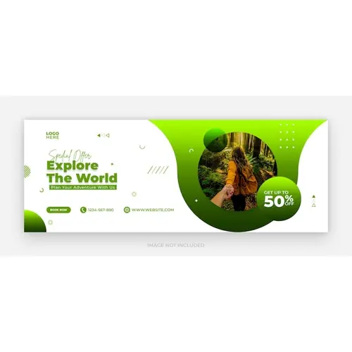 Flat design travel agency facebook cover