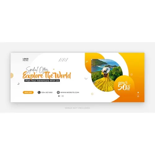 Flat design travel agency facebook cover