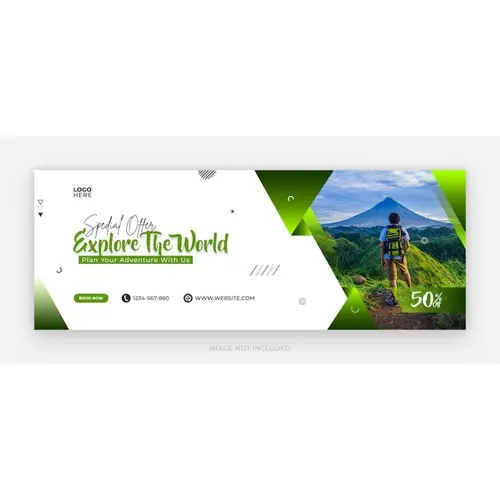 Flat design travel agency facebook cover