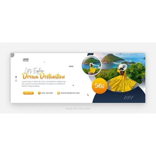 Flat design travel agency facebook cover