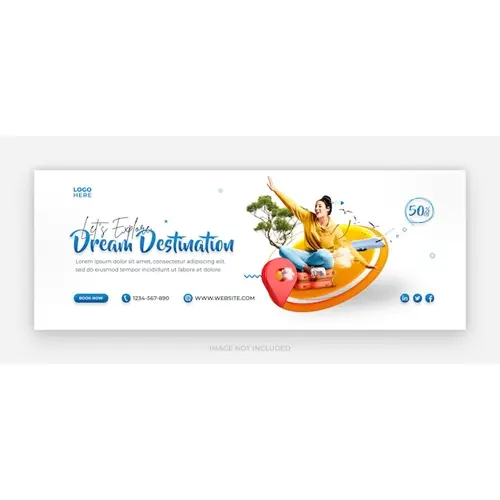 Flat design travel agency facebook cover