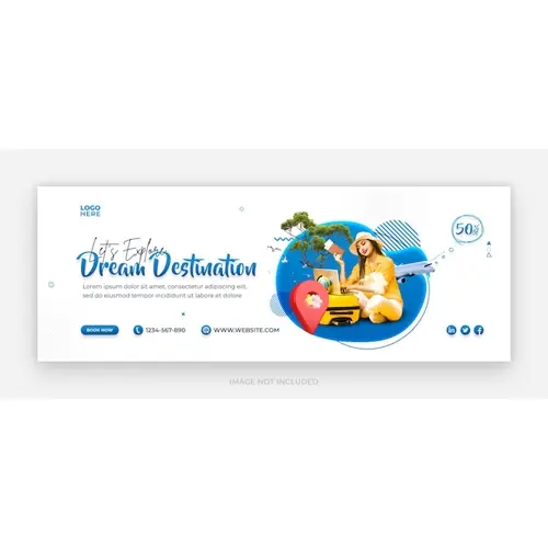 Flat design travel agency facebook cover