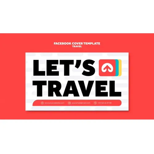 Flat design traveling adventure facebook cover