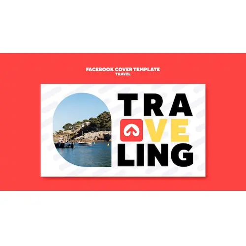 Flat design traveling adventure facebook cover