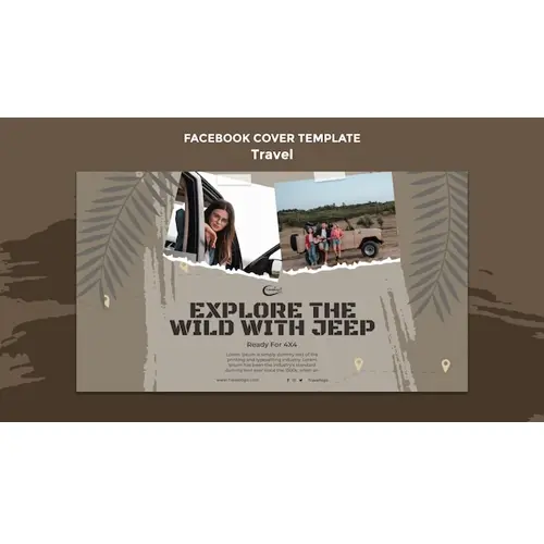 Flat design traveling concept facebook cover