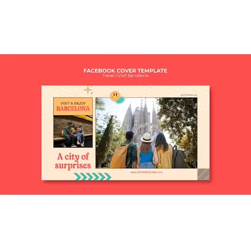 Flat design traveling facebook cover