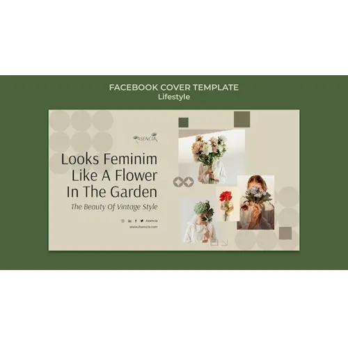 Flat design vintage lifestyle facebook cover