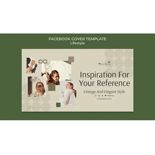 Flat design vintage lifestyle facebook cover