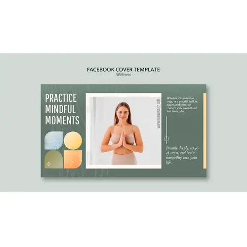 Flat design wellness concept facebook cover