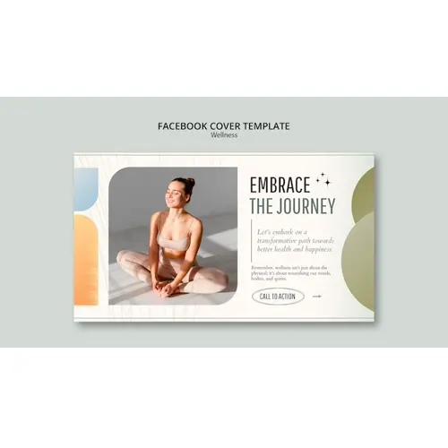 Flat design wellness concept facebook cover
