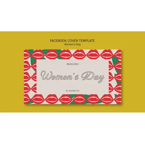 Flat design women's day facebook cover