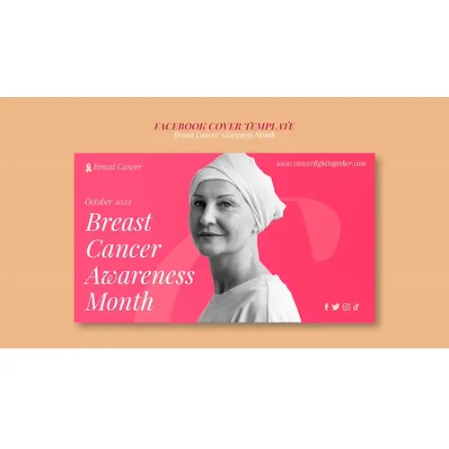 Flat design world cancer day facebook cover template
