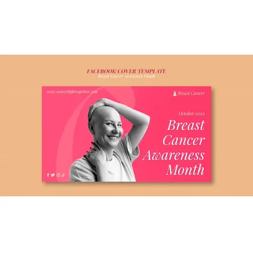 Flat design world cancer day facebook cover template