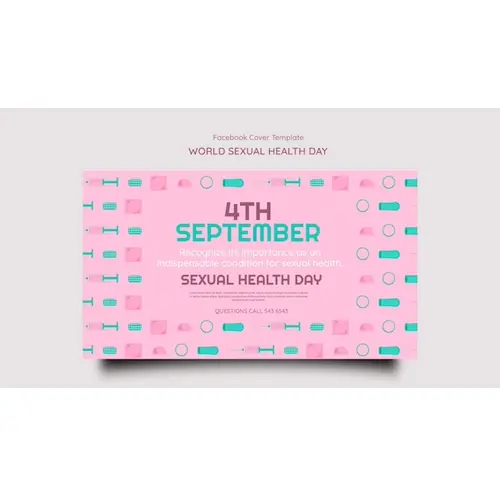 Flat design world sexual health day facebook cover