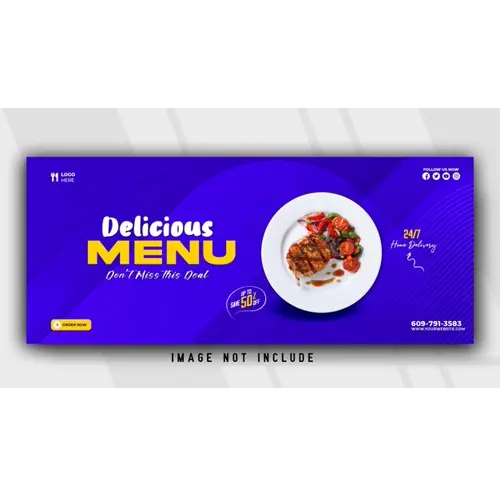 Food menu and restaurant facebook banner template