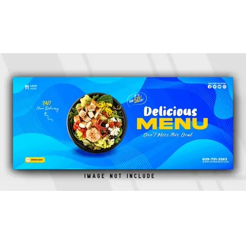 Food menu and restaurant facebook banner template