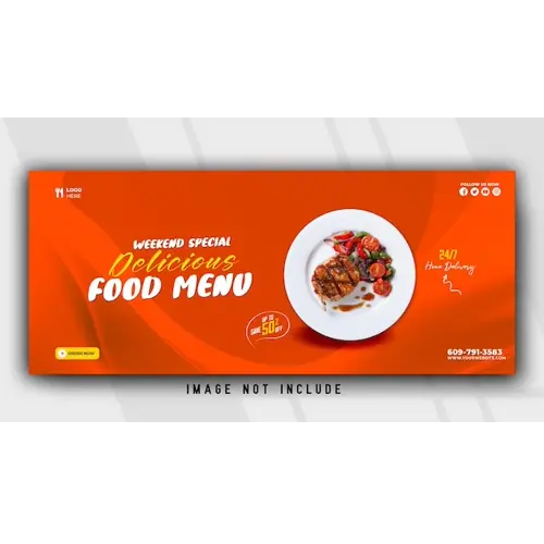 Food menu and restaurant facebook banner template