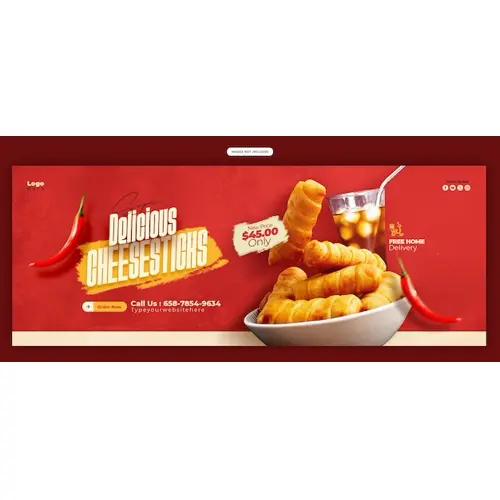 Food menu and restaurant Facebook cover banner template