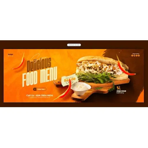 Food menu and restaurant Facebook cover banner template