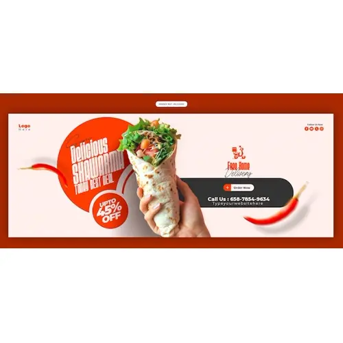 Food menu and restaurant Facebook cover banner template