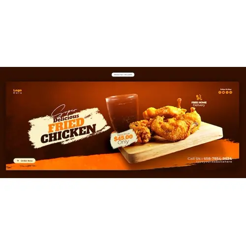 Food menu and restaurant Facebook cover banner template
