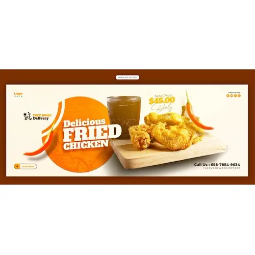Food menu and restaurant Facebook cover banner template